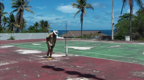Marking out the court, Day 1